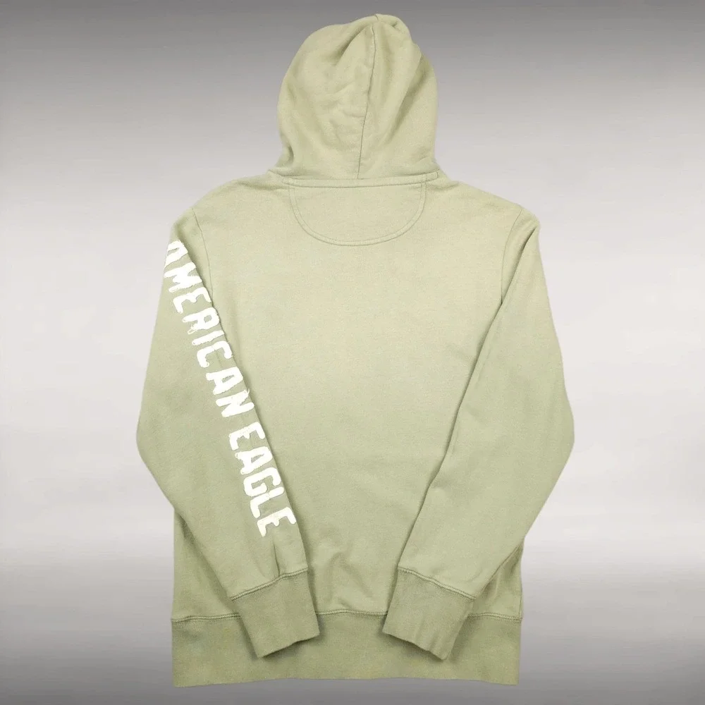 American Eagle Santa Barbara California Graphic Hoodie Mens S Unisex Sage Green